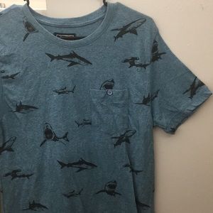 Men’s Light Blue Shark TShirt w/ Chest Pocket